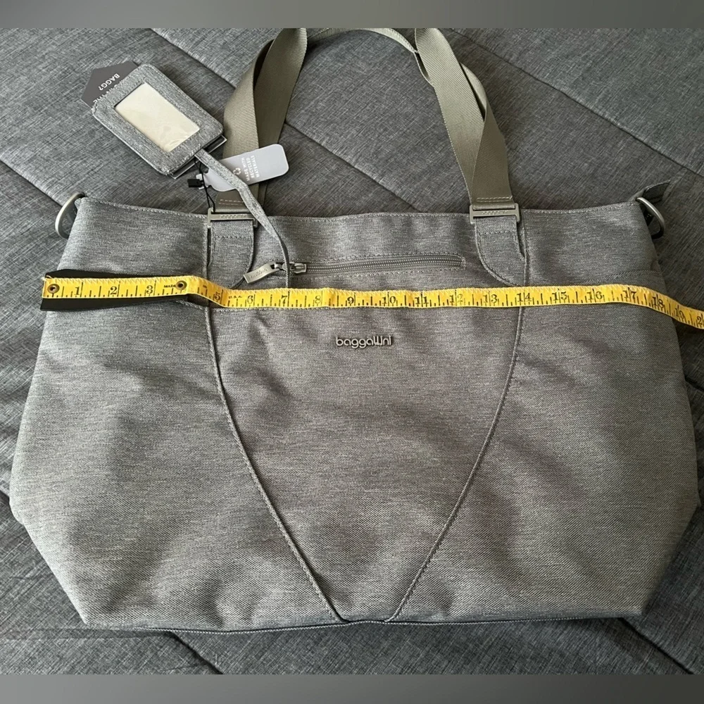 NWT Baggallini Gray Avenue Tote Bag Lightweight Washable